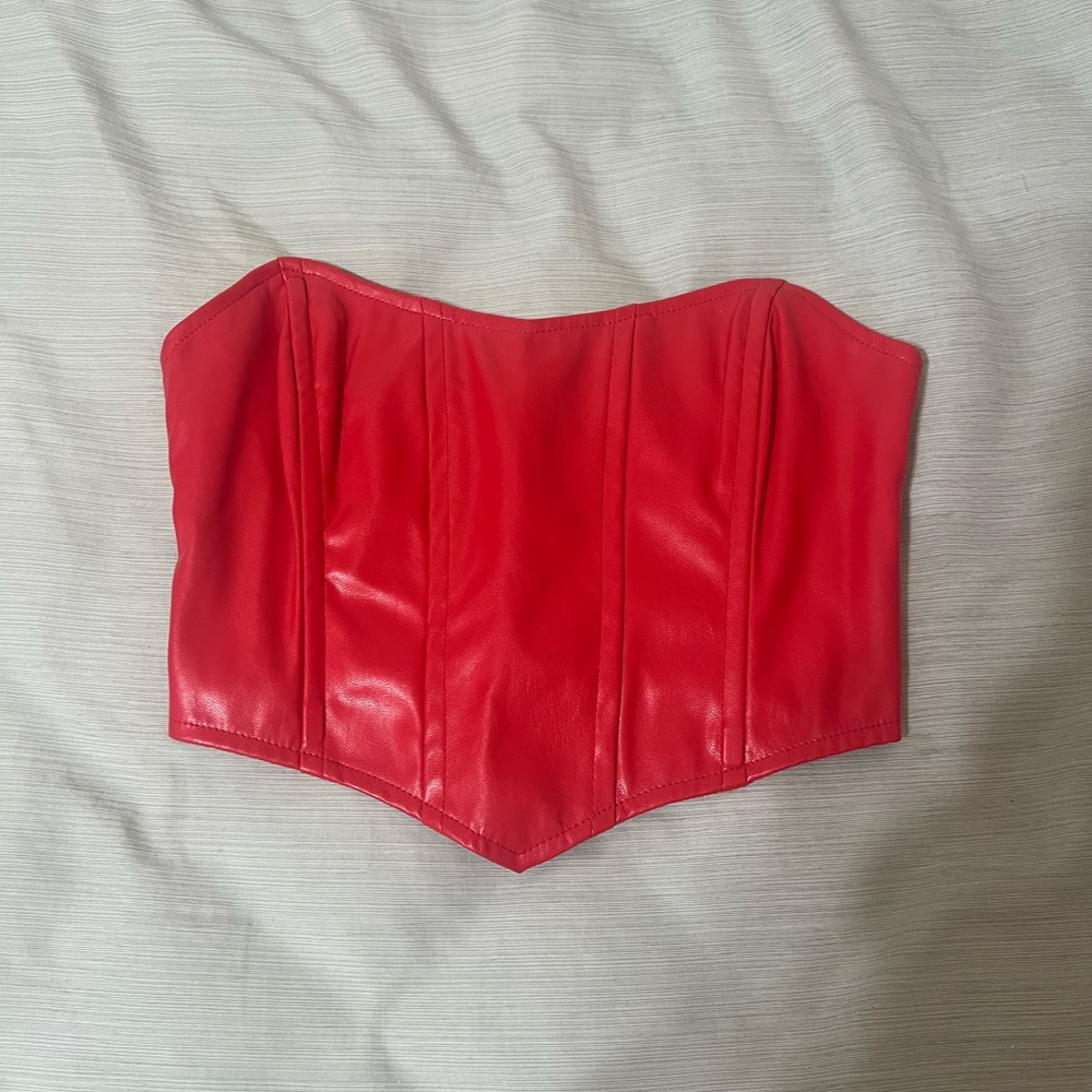 Princess Polly Vibrant Red PU Corset